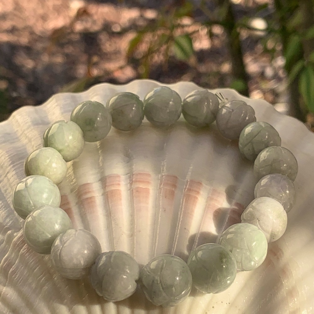 Burmese Jadeite hand carved bracelet